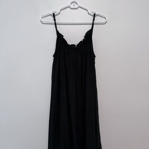 J. Crew Black Ruffle Beach Dress‎ in Airy Gauze Size Small/Medium - Picture 2 of 9